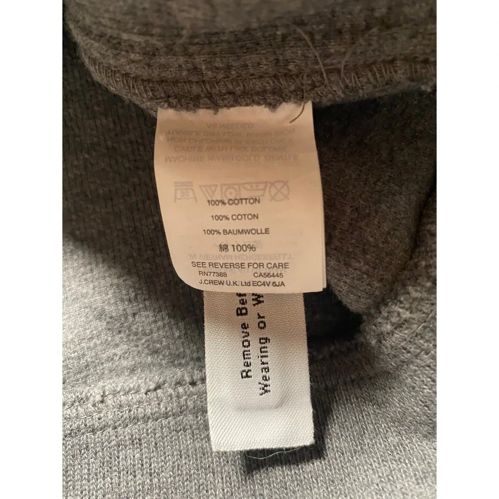 J. Crew Vintage Fleece Mens Large Gray Quarter Zip Pullover Sweatshirt RN77388